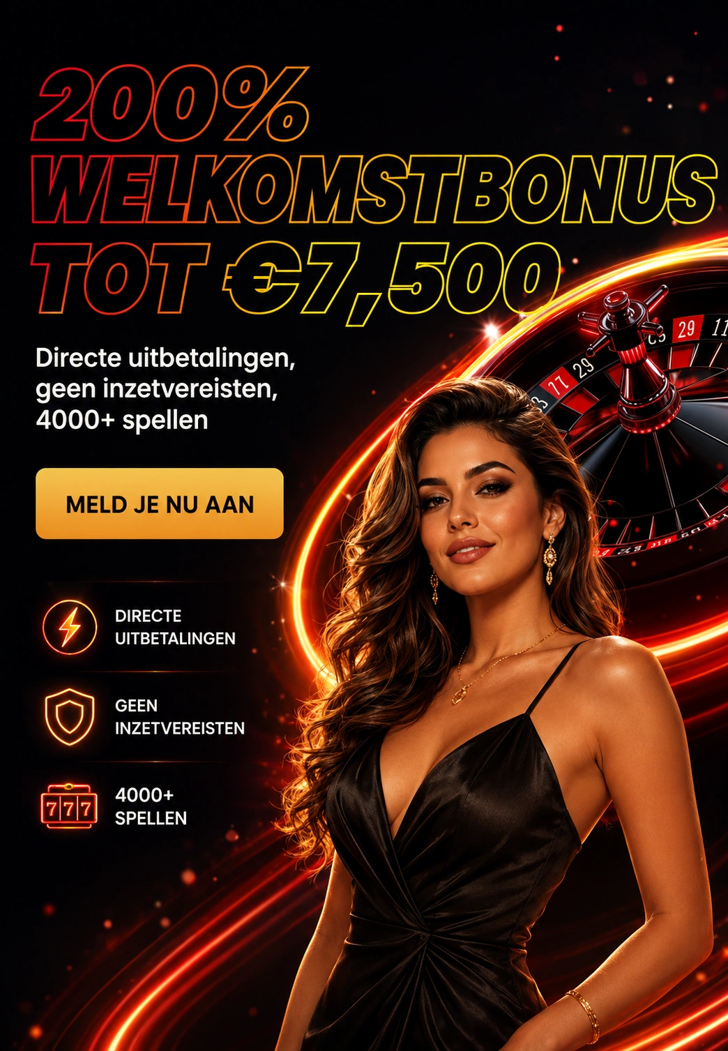 Voorbeeld affiliate-landingspagina van Instant Casino